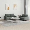 Sofa Sofos komplektas su pagalvėlėmis, 2 dalių, pilkas, audinys