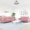 Sofa Sofos komplektas su pagalvėlėmis, 2 dalių, rožinis, aksomas