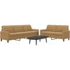 Sofa Sofos komplektas su pagalvėlėmis, 2 dalių, rudas, aksomas
