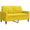 Sofa Sofos komplektas su pagalvėlėmis, 2 dalių, geltonas, aksomas
