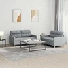 Sofa Sofos komplektas su pagalvėlėmis, 2 dalių, pilkas, audinys