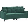 Sofa Sofos komplektas su pagalvėlėmis, 2 dalių, žalias, aksomas