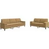 Sofa Sofos komplektas su pagalvėlėmis, 2 dalių, rudas, aksomas