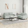 Sofa Sofos komplektas su pagalvėlėmis, 2 dalių, pilkas, aksomas
