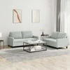 Sofa Sofos komplektas su pagalvėlėmis, 2 dalių, pilkas, aksomas