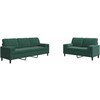 Sofa Sofos komplektas su pagalvėlėmis, 2 dalių, žalias, aksomas