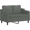 Sofa Sofos komplektas su pagalvėlėmis, 2 dalių, pilkas, audinys