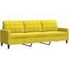 Sofa Sofos komplektas su pagalvėlėmis, 2 dalių, geltonas, aksomas