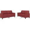 Sofa Sofos komplektas su pagalvėlėmis, 2 dalių, vyno, dirbtinė oda
