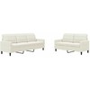 Sofa Sofos komplektas su pagalvėlėmis, 2 dalių, kreminis, aksomas