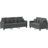Sofa Sofos komplektas su pagalvėlėmis, 2 dalių, pilkas, audinys