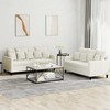 Sofa Sofos komplektas su pagalvėlėmis, 2 dalių, kreminis, aksomas