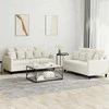 Sofa Sofos komplektas su pagalvėlėmis, 2 dalių, kreminis, aksomas