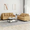 Sofa Sofos komplektas su pagalvėlėmis, 2 dalių, rudas, aksomas