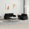 Sofa Sofos komplektas su pagalvėlėmis, 2 dalių, juodas, audinys