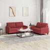 Sofa Sofos komplektas su pagalvėlėmis, 2 dalių, vyno, dirbtinė oda