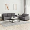 Sofa Sofos komplektas su pagalvėlėmis, 2 dalių, pilkas, dirbtinė oda