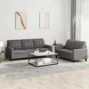 Sofa Sofos komplektas su pagalvėlėmis, 2 dalių, pilkas, dirbtinė oda