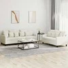 Sofa Sofos komplektas su pagalvėlėmis, 2 dalių, kreminis, aksomas