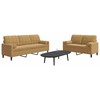 Sofa Sofos komplektas su pagalvėlėmis, 2 dalių, rudas, aksomas