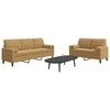 Sofa Sofos komplektas su pagalvėlėmis, 2 dalių, rudas, aksomas
