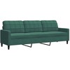 Sofa Sofos komplektas su pagalvėlėmis, 2 dalių, žalias, aksomas