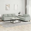Sofa Sofos komplektas su pagalvėlėmis, 2 dalių, pilkas, aksomas