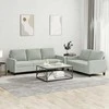 Sofa Sofos komplektas su pagalvėlėmis, 2 dalių, pilkas, aksomas
