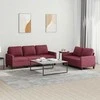 Sofa Sofos komplektas su pagalvėlėmis, 2 dalių, vyno, audinys