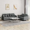 Sofa Sofos komplektas su pagalvėlėmis, 2 dalių, pilkas, audinys