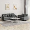 Sofa Sofos komplektas su pagalvėlėmis, 2 dalių, pilkas, audinys