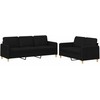 Sofa Sofos komplektas su pagalvėlėmis, 2 dalių, juodas, audinys