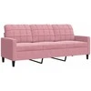 Sofa Sofos komplektas su pagalvėlėmis, 2 dalių, rožinis, aksomas