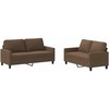 Sofa Sofos komplektas su pagalvėlėmis, 2 dalių, rudas, audinys
