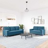 Sofa Sofos komplektas su pagalvėlėmis, 2 dalių, mėlynas, aksomas