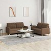 Sofa Sofos komplektas su pagalvėlėmis, 2 dalių, rudas, audinys