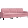 Sofa Sofos komplektas su pagalvėlėmis, 2 dalių, rožinis, aksomas