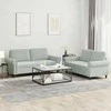 Sofa Sofos komplektas su pagalvėlėmis, 2 dalių, pilkas, aksomas