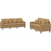 Sofa Sofos komplektas su pagalvėlėmis, 2 dalių, rudas, aksomas