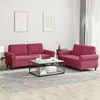 Sofa Sofos komplektas su pagalvėlėmis, 2 dalių, vyno, aksomas