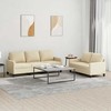 Sofa Sofos komplektas su pagalvėlėmis, 2 dalių, kreminis, audinys
