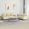 Sofa Sofos komplektas su pagalvėlėmis, 2 dalių, kreminis, audinys