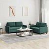Sofa Sofos komplektas su pagalvėlėmis, 2 dalių, žalias, aksomas