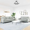 Sofa Sofos komplektas su pagalvėlėmis, 2 dalių, pilkas, aksomas