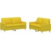 Sofa Sofos komplektas su pagalvėlėmis, 2 dalių, geltonas, audinys