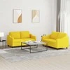 Sofa Sofos komplektas su pagalvėlėmis, 2 dalių, geltonas, audinys