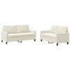 Sofa Sofos komplektas su pagalvėlėmis, 2 dalių, kreminis, aksomas