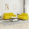 Sofa Sofos komplektas su pagalvėlėmis, 2 dalių, geltonas, aksomas