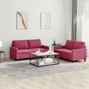 Sofa Sofos komplektas su pagalvėlėmis, 2 dalių, vyno, aksomas