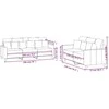 Sofa Sofos komplektas su pagalvėlėmis, 2 dalių, juodas, aksomas